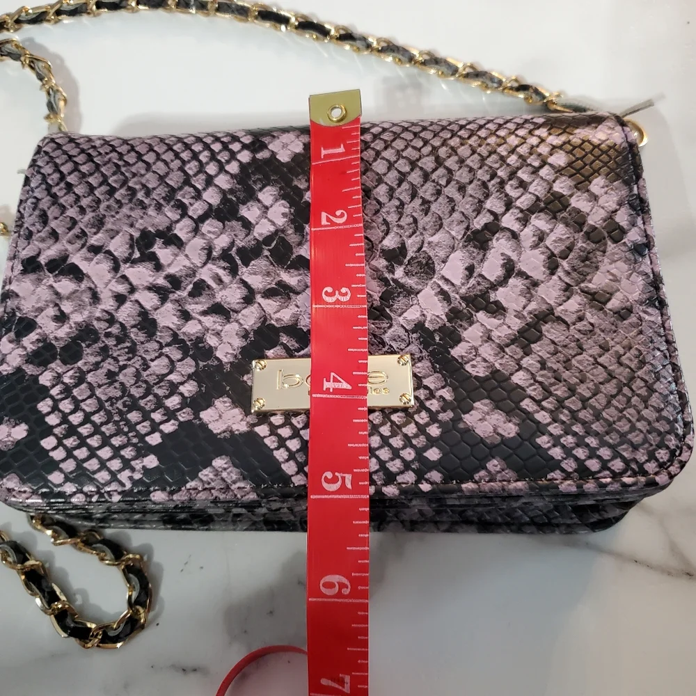Bebe Purple Snakeskin Crossbody Bag